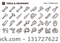 Hand-drawn tool icon illustration set. EPS version can be edited to change line thickness, etc. 131727622