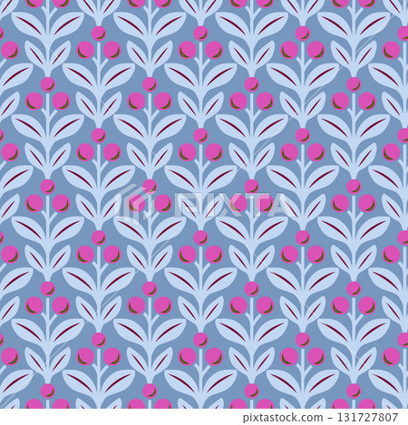 Seamless pattern with gaultheria procumbens plant. Cosmetic, perfumery plant. Vector hand drawn. Vector illustration. 131727807