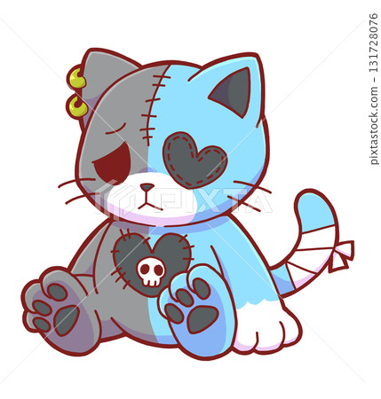 Sick Cat Plush Toy - Light Blue 131728076