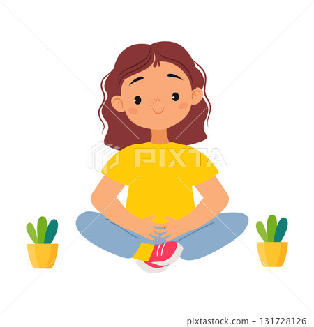 Girl Character Enjoy Plant Cultivation and Gardening Vector Illustration Girl Character Enjoy Plant Cultivation and Gardening Vector Illustration 131728126