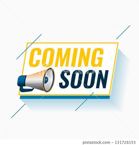 coming soon web page template with megaphone design 131728153