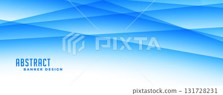 modern and abstract shapes wide blue banner for presentation 131728231