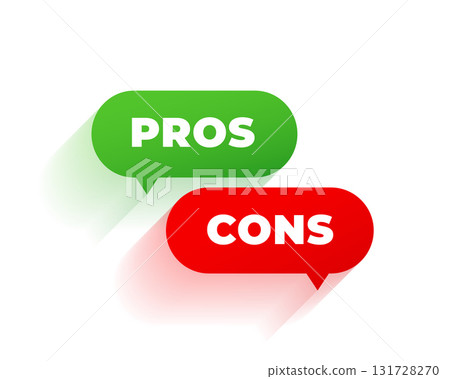 flat chat bubble with pros and cons text design 131728270