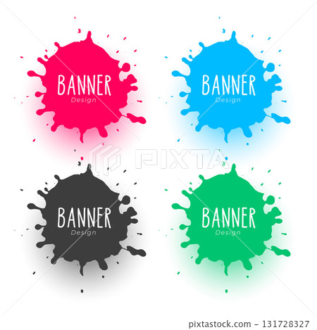 collection of abstract circular frame with splatter effect collection of abstract circular frame with splatter effect 131728327