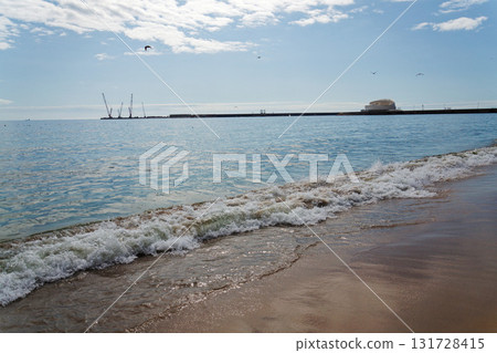 Porto Leixoes Cruise Terminal passenger ship facility, Matoshinos, Portugal, sunny summer day 131728415