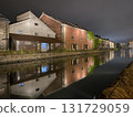 Light-up red brick warehouse 131729059