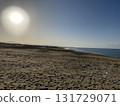 Sand dunes with footprints 131729071