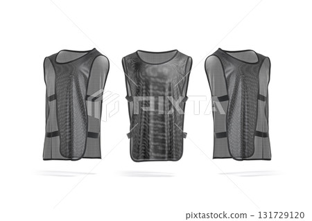 Blank black football team vest with straps mockup, front side 131729120