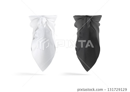Blank black and white bandana neck wrap mockup, back view 131729129