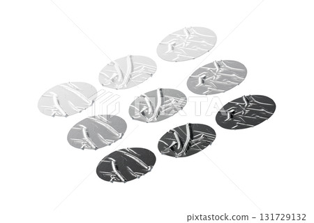 Blank black, white, silver oval adhesive crumpled tape mockup, isolated Blank black, white, silver oval adhesive crumpled tape mockup, isolated 131729132