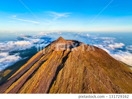Panorama of Mount Pico at Sunset. Pico Island, Azores. Portugal. Aerial View 131729162