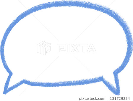 Crayon-style light blue oval speech bubble Crayon-style light blue oval speech bubble 131729224
