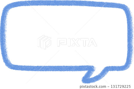 Crayon-style light blue square speech bubble Crayon-style light blue square speech bubble 131729225