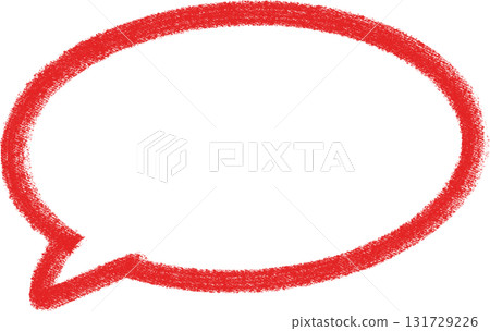 蠟筆畫的紅色橢圓形對話泡泡 131729226