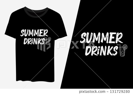 Summer Drinks T-shirt, Typography T-shirt design 131729280