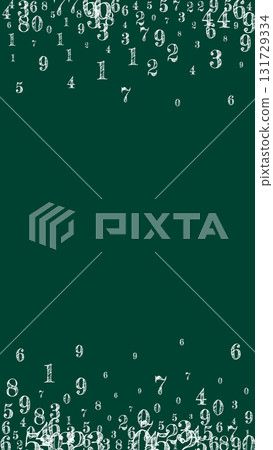 Flying digits and numbers. School math notebook cover. Back to school mathematics banner on blackboard background. Falling numbers vector illustration. Flying digits and numbers. School math notebook cover. Back to school mathematics banner on blackboard background. Falling numbers vector illustration. 131729334
