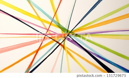Simple abstract art with intersecting colorful lines 131729673