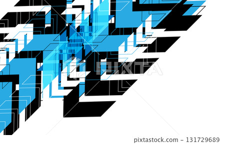 Abstract blue black arrow direction geometric design modern on white blank space background vector 131729689