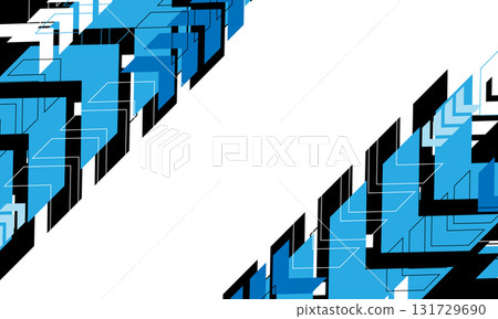 Abstract blue black arrow direction geometric design modern on white blank space background vector 131729690