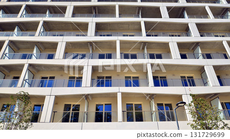 New modern block of flat, condo architecture. Residential apartment flat  Luxury house complex. City real estate property,  131729699