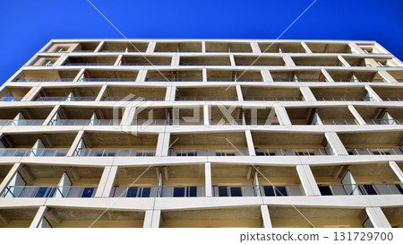 New modern block of flat, condo architecture. Residential apartment flat  Luxury house complex. City real estate property,  131729700