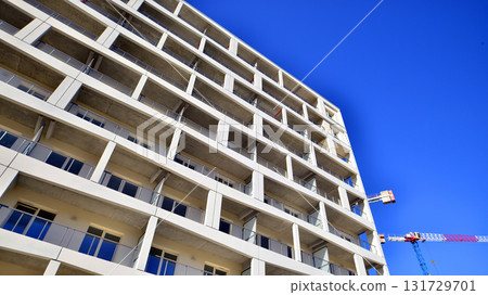 New modern block of flat, condo architecture. Residential apartment flat Luxury house complex. City real estate property, New modern block of flat, condo architecture. Residential apartment flat Luxury house complex. City real estate property, 131729701