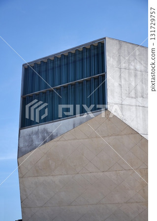 Architectural detail at the Casa da Musica concert hall by Rem Koolhaas in Porto, Portugal, sunny summer day Architectural detail at the Casa da Musica concert hall by Rem Koolhaas in Porto, Portugal, sunny summer day 131729757