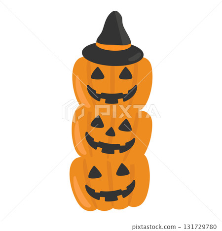 三層南瓜燈萬聖節插圖 131729780