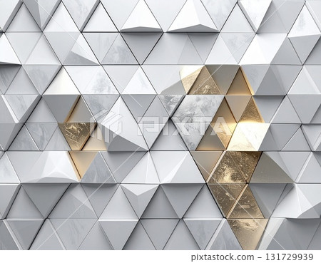 White and gold tiles 131729939
