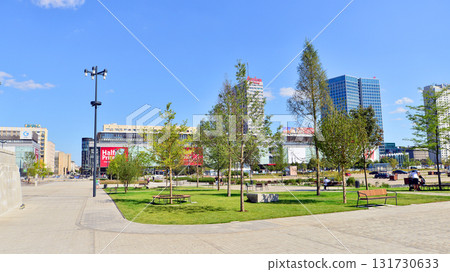 Warsaw, Poland. 15 August 2025. Central Square is the space in front of the main entrance to the Palace of Culture, next to the Museum of Modern Art. 131730633