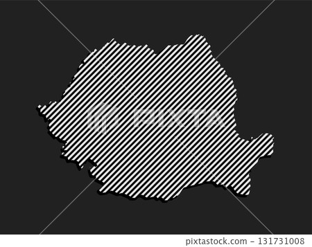 Abstract map of Romania, parallel grey lines Abstract map of Romania, parallel grey lines 131731008