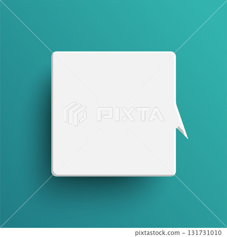 White square speech bubble on green background 131731010