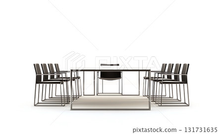 A table with a lot of chairs around it 131731635
