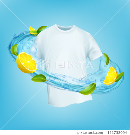 White t-shirt with lemon-scented fabric softener White t-shirt with lemon-scented fabric softener 131732094