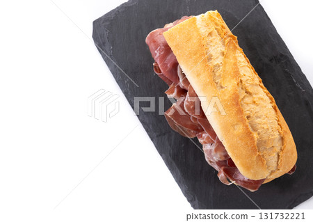 Traditional Spanish Serrano Ham Sandwich 131732221