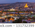 Evening Cityscape of Tbilisi, Georgia with Landmarks 131732399