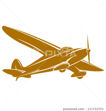 Vintage Retro High Wing Monoplane Clipart Icon Detailed Black Design on Transparent Background 131732553