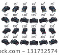 Rotation of the pickup truck in game style by 15 degrees for animation.   131732574