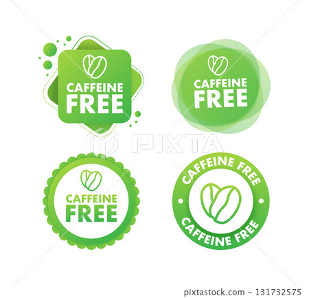 Caffeine free green coffee bean label set Caffeine free green coffee bean label set 131732575