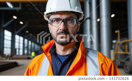 worker in a safety helmet 131732626