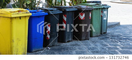 City garbage containers for public sanitation and ecology City garbage containers for public sanitation and ecology 131732746