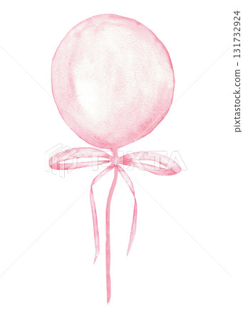 Pink balloon with bow for celebrations and party decorations. Isolated watercolor illustartion for gender reveal party, baby shower, birthday, baptism, boy or girl party. Hand drawn Pink balloon with bow for celebrations and party decorations. Isolated watercolor illustartion for gender reveal party, baby shower, birthday, baptism, boy or girl party. Hand drawn 131732924