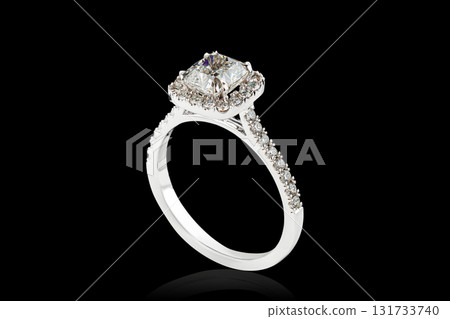 white metal ring, silver, gold with stone diamonds on black background white metal ring, silver, gold with stone diamonds on black background 131733740