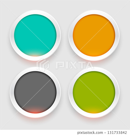 3d style colorful round button in set 3d style colorful round button in set 131733842