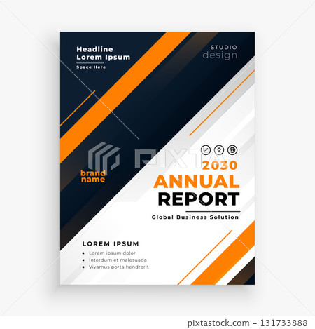 corporate yearly report layout for newsletter or catalog print 131733888