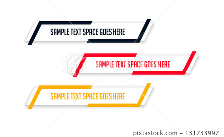 abstract lower third titles bar modern banner in set of three 131733997