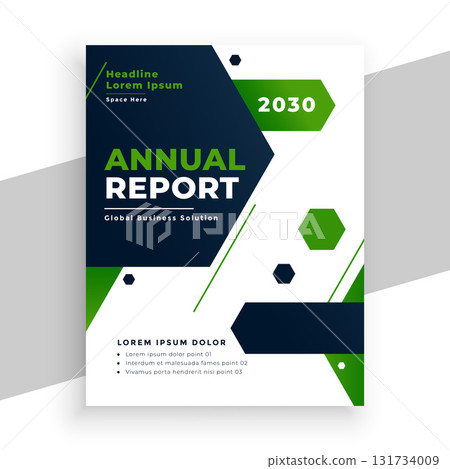 modern corporate annual report flyer on geometric style 131734009