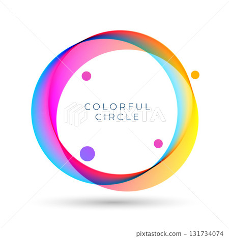 eye catching abstract colorful round frame background with blank space 131734074