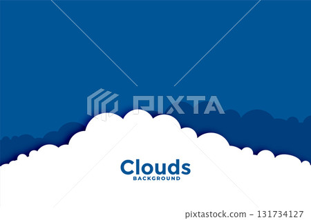 abstract shape cloudy background with papercut effect 131734127