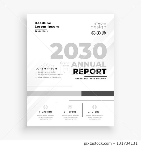 elegant business yearly report flyer for presenting company data 131734131